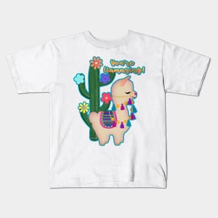 You're Llamazing! | Llama and Cactus | Cherie's Art Original (c)2020 Kids T-Shirt